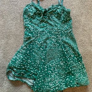 Women’s green floral dress